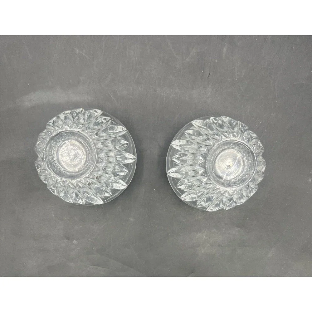 VTG Princess House Royal Highlights Lead Crystal Votive Candle Holders Set of 2